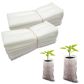 Moxamo Biodegradable Plant Bags, Biodegradable Plant Bags, Biodegradable Plant Bags, Made of Non-Woven Fabric, Plant Bags, Durable, for Plants, Flowers, Gardens (20 x 22 cm)