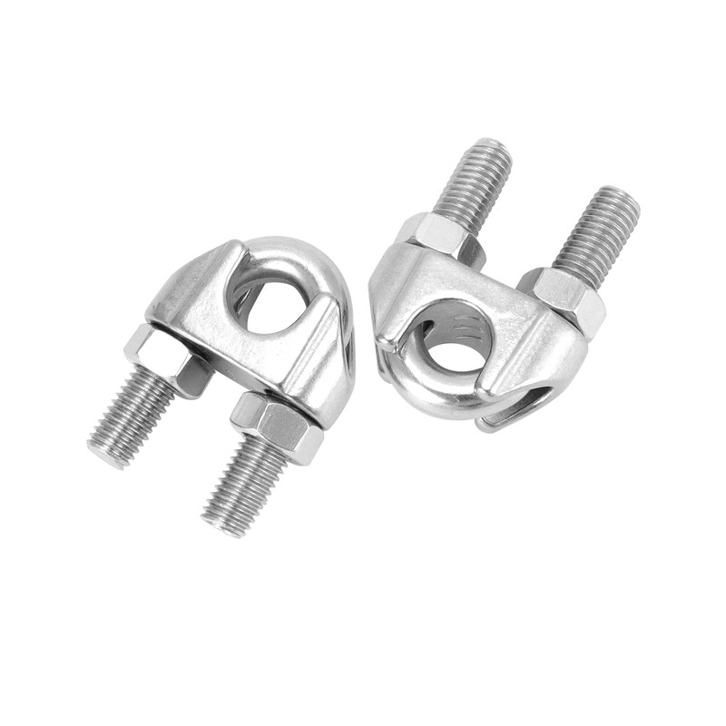 QWORK 5/8" Wire Rope Clamp Clip M16, 10 Pack Large