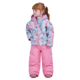 Rothschild Girls' Ski Jacket and Snowbib Snowsuit Set, Grey, 4