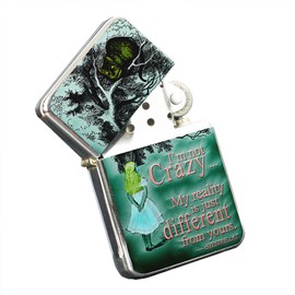 Elements of Space Alice in Wonderland Chesire Cat - Silver Chrome Pocket Lighter