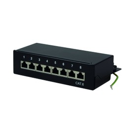LogiLink Professional Patch Panels, Table/Wall/Desktop, STP (Shielded) black 8-Port