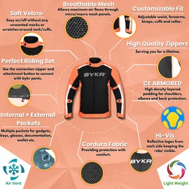 Mesh Motorcycle Jacket For Men Dual Sports Adventure Breathable Air Racing Bikers Riding Powersports Protective Motorbike Jackets Enduro CE Armored Orange 4XL