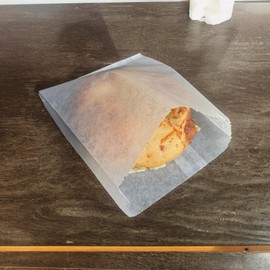 The Baker Celebrations 200 Plain Wet Waxed Sandwich Bags – 6 x 6 7/8" - Food Grade Grease Resistant White Paper Bags – Made in USA