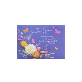 UK Greetings Birthday Card for Her/Friend - Blue & Floral Design