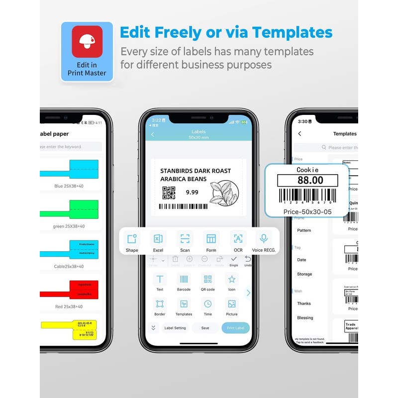 Phomemo M110 Bluetooth Thermal Label Printer, Upgraded Label Maker Machine