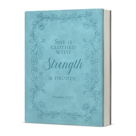 KSFFWQIN Christian Notebook Journal Bible Verse She Is Clothed with Strength and Dignity Journal Proverbs 31:25 Scripture Writing Notebook Religious Gifts for Women Girls