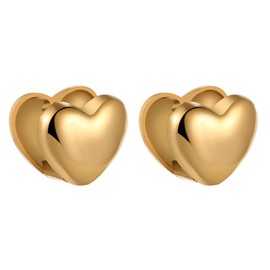 Flonge Women's Heart Stud Earrings: Classic Heart Statement Earrings Dainty Love Heart Earrings Fashion Jewelry Gifts for Women Gold