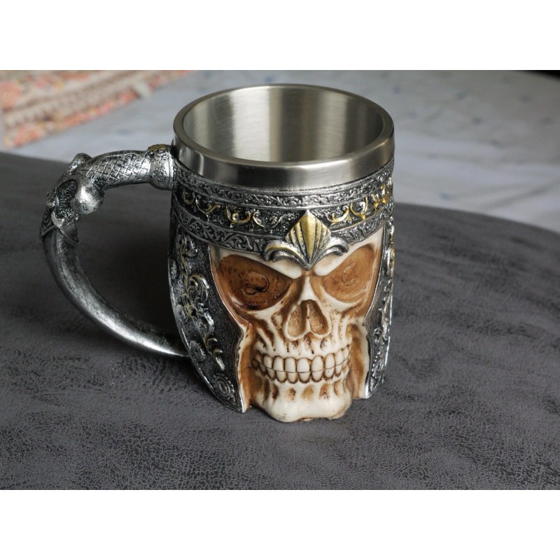 Tattva Tactical Skull Barrel Mug Rustic Medieval Feast 550ML Stainless