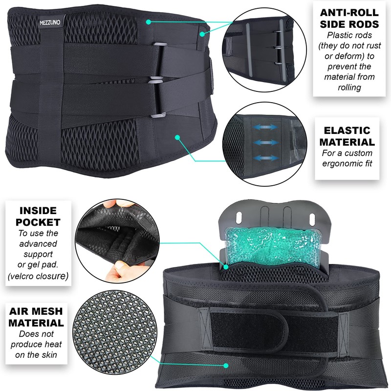 Back Support for Men and Women with Improved Support Removable