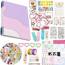 DIY Journal Set for Girls, Art and Crafts Gift for Kids Age 8-12, Scrapbook for Teen Tween Girls Birthday Presents, Stickers Toys Kids Christmas Gifts, Girls Toys Diary Supplies