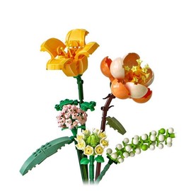 Flower Bouquet Design Building Blocks, DIY Educational Building Bricks Model, Building Blocks Playset, Unique Desktop Ornaments for Office Home Decor, Fidget Toys, Christmas Gift:_Rust Orange_one-size