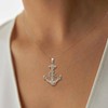 AINUOSHI Anchor Necklace - Moissanite Diamond Nautical Anchor Necklace Solid