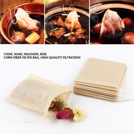 100 Pcs Tea Filter Bags Disposable Paper Tea Bag with Drawstring Safe Strong Penetration Unbleached Paper for Loose Leaf Tea and Coffee (100 pcs 5x6CM)