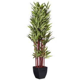 Nearly Natural 4ft. Bamboo Planter Silk Trees Green