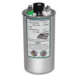 Lennox 100335-09 - 40 + 5 uf 370/440 Volt Volt VAC AmRad Round Dual Run Capacitor, Made in The U.S.A.