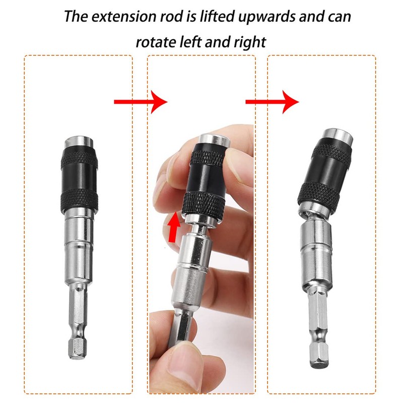 Saipor 2pcs Pivot Drill Bit Holder Set 1/4" Hex Pivoting