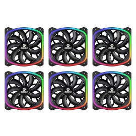Enermax SquA ARGB PWM 120mm Case Fan - 6 Pack (Black) - OEM