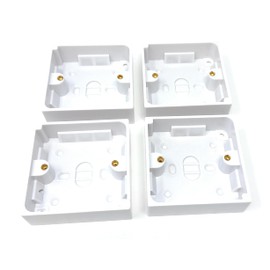1 Gang Surface Mount Back Box Pattress Box (25mm x 85mm x 85mm) White (4)
