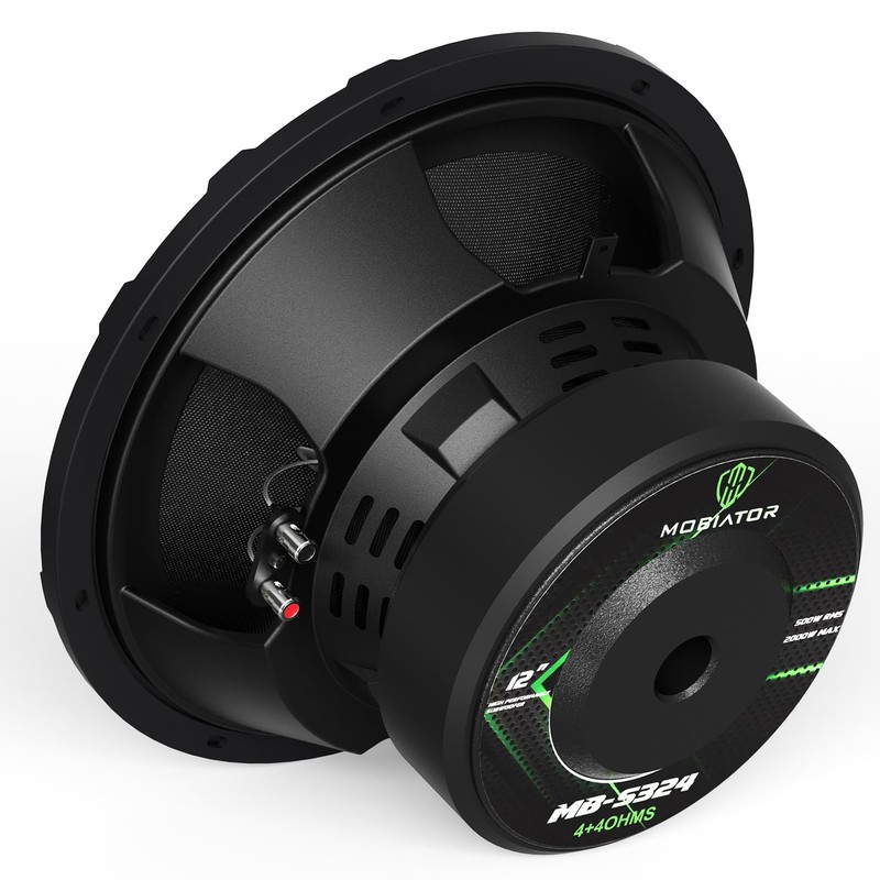 12 2000W Max Power Dual 4 Ohm Car Subwoofer, Easy