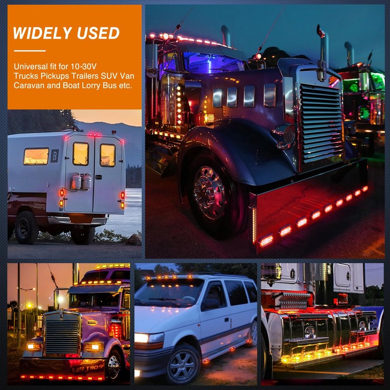 Nilight 2.5Inch Oval Side Marker Light 20PCS 2 Diode LED