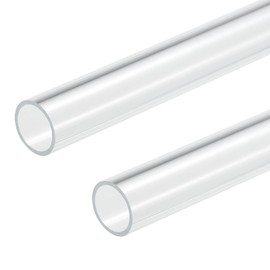 DMiotech 2pcs 13mm x 15mm(0.5" x 0.6") Clear Acrylic Pipe Rigid Plastic Tubing 10" for Aquarium Water Pipe, Water Cooling System, Plumbing