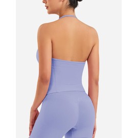 VOYJOY Impact Longline Strappy Top Workout Tank Tops for Women Impact Gym Sports Bra Camis