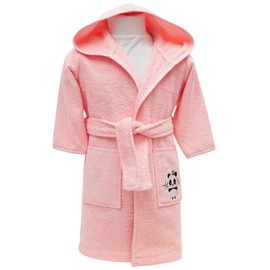 sei Design Your Organic Bath Robe Terry Cloth Baby Bathrobe 100% Organic Cotton 6+ to 3-4 Years Children's Bathrobe, rosé