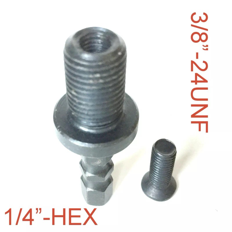 SCT-888 1 pc 1/4 Hex Adapter to 3/8"-24UNF Thread with