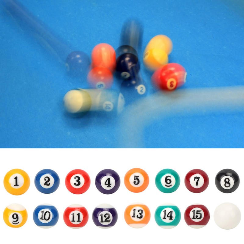 25MM Billiard Balls Set, 16PCS Resin Small PoolBalls with Numbered