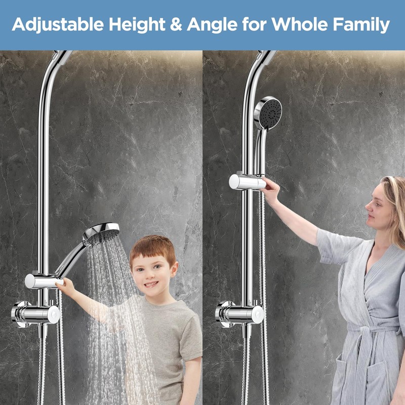 MakeFit Drill-free Dual Shower Head with Handheld Combo Rainfall Shower