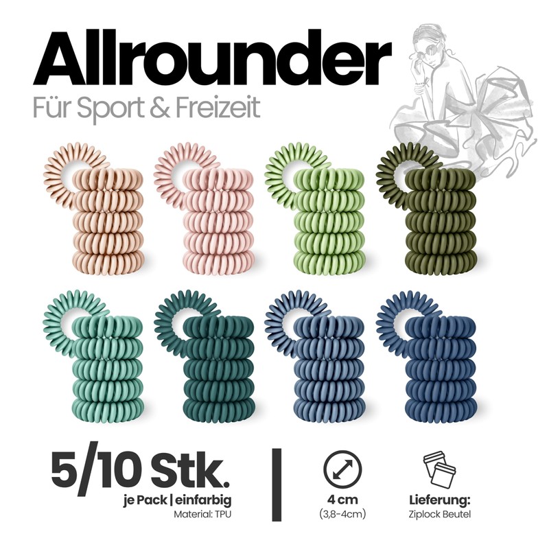 Specora Spiral Hair Scrunchies Taupe Pack of 10 - 4