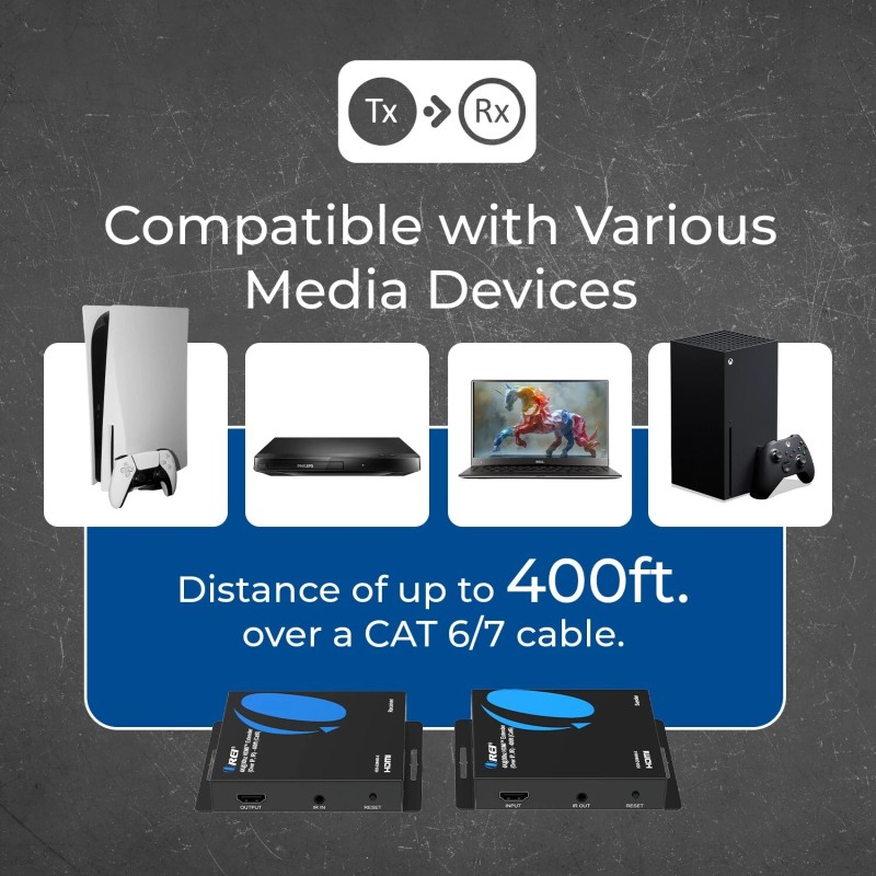 OREI 4K@30hz HDMI™ Extender (Over IP, IR) - 400ft (Cat6)