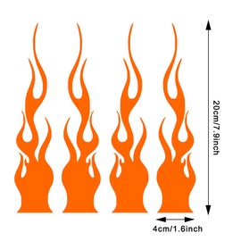TOMALL 4 Stück 20 cm Reflektierende Aufkleber Auto Vinyl Racing Racing Flamme Streifen Aufkleber Golfwagen ATV Motorrad Fahrrad Skateboard Laptop DIY Dekoration (Orange)