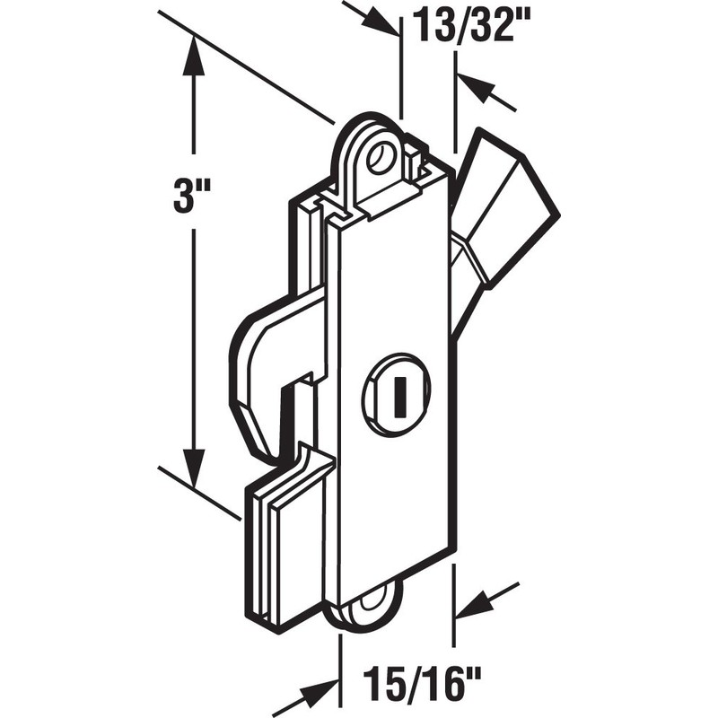 Prime-Line E 2105 Aluminum Surface Mount Sliding Door Keeper (Single