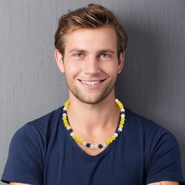 Baseball Beaded Necklace for Men,Bling Baseball Necklace with Baseball Drip Chain,Inspired Accessory Diamond White Black Lemon Yellow 18 inch Necklaces Rhinestone Discoball Jewelry Baseball Team