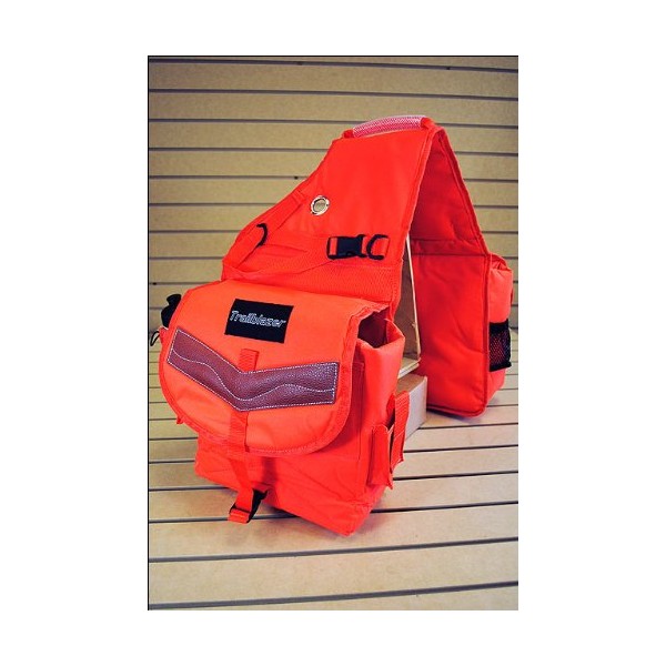 HILASON Orange 600D Poly Deluxe Horse Trail Riding Saddle Bag