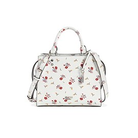 GUESS White Pink Floral Print Medium Crossbody Satchel Tote Bag Handbag