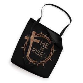 Christian Easter CROSS CROWN shirt for men, HE IS RISEN Tote Bag