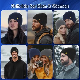 Donfri 100% Pure Merino Wool Beanie Hat, Thermal Winter Hats for Men and Women, Knit Wooly Hat for Cold Weather,Unisex (Gray)
