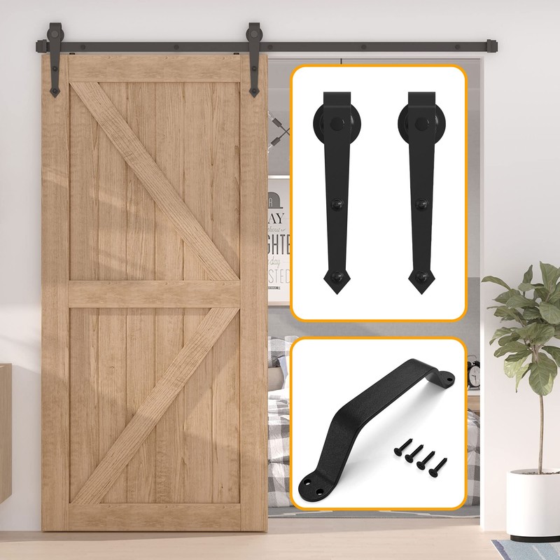 ZEKOO 8 FT Sliding Barn Door Hardware Kit, Sliding Door