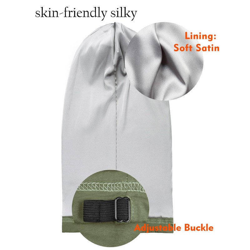 Winitas Long Hair Bonnet for Sleeping Silk Satin Lined Adjustable