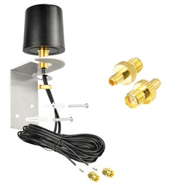 Boobrie 2x2 MIMO 5G 4G LTE Omnidirectional Antenna 600-6000MHz Outdoor WiFi Antenna with 2x16.4ft Low Loss SMA Male Cables TS9 Adapters for Router Gateway T-Mobile/Verizon/AT&T Home Internet WiFi