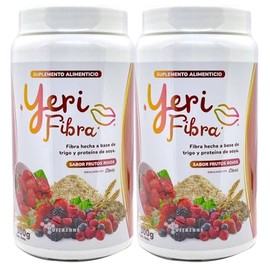 Yeri fibra sabor Frutos Rojos 2 botes con 300 gr cada uno.