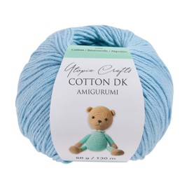 Utopia Crafts Amigurumi Cotton DK Yarn for Crochet and Knitting 50% Cotton, 50% Acrylic Blended, 50g (1, Light Blue)
