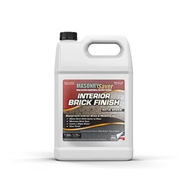 MasonrySaver Interior Brick Finish, 1 Gallon - Clear, Satin Acrylic Finish for Interior Brick Walls