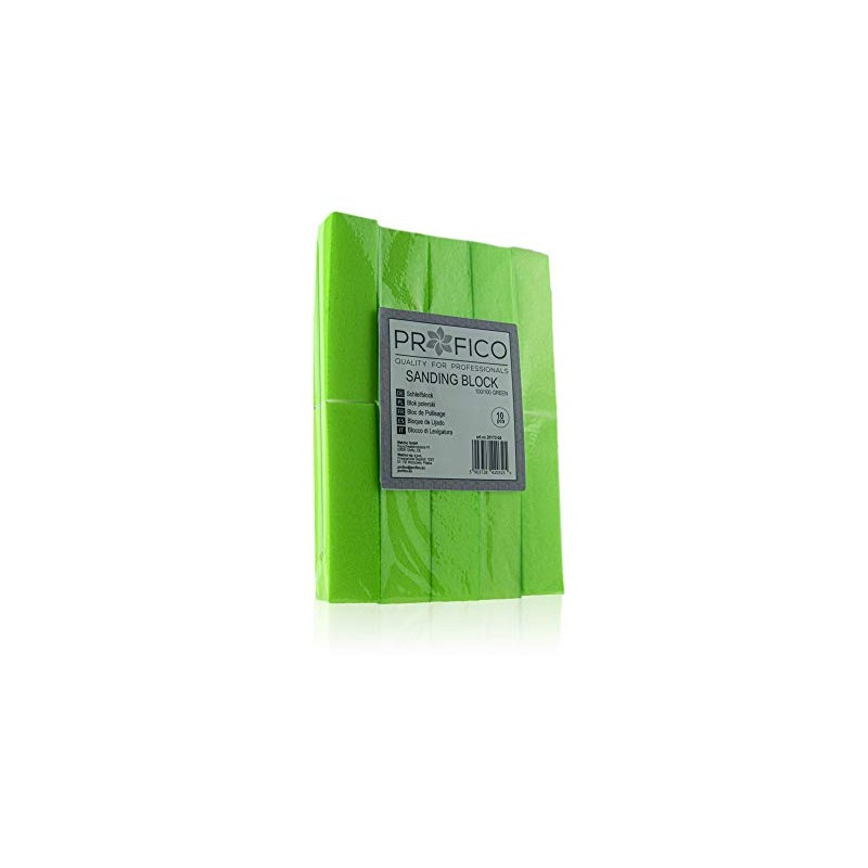 PROFICO Nail Polishing Block Buffer 100/100 Green - Pack of
