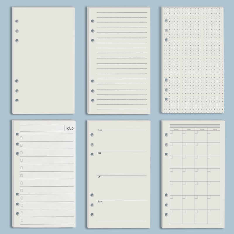 Harphia A6 6-Hole Staple Filler Set Value Pack, 90 Sheets