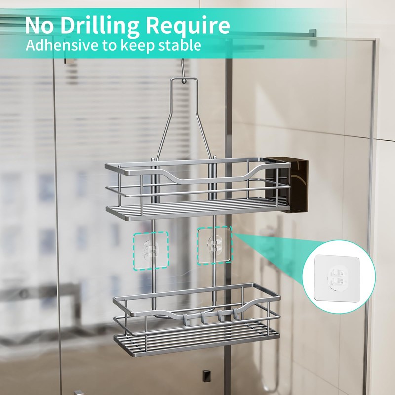 HapiRm Shower Caddy Hanging Organiser - 2 Tier Shower Organiser