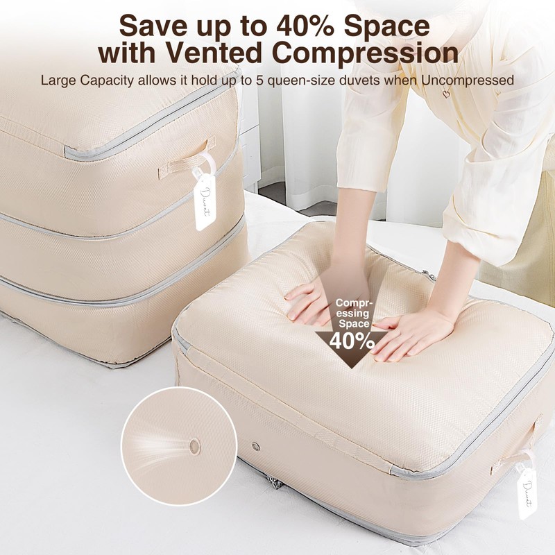 Homsorout 4 Pack Compression Storage Bags - 110L Large Capacity