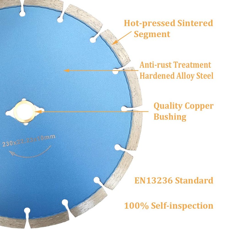 Meacase 230mm Segmented Diamond Cutting Disc for Concrete Masonry Brick